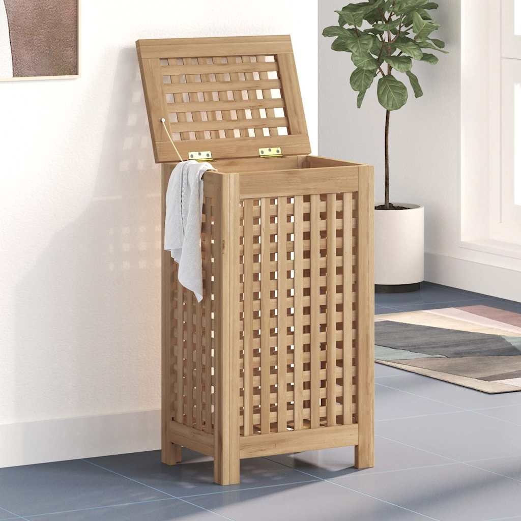 Vidaxl Kosz na pranie z drewna tekowego 35x25x60 cm - 75% taniej