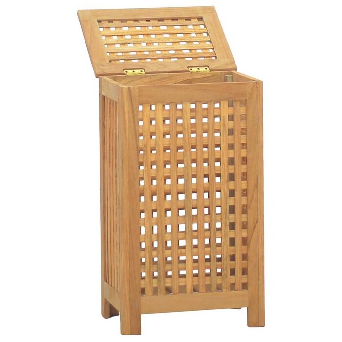 Vidaxl Kosz na pranie z drewna tekowego 35x25x60 cm - 75% taniej