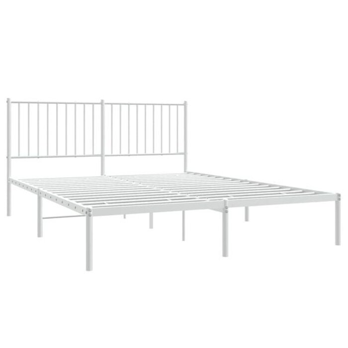 Vidaxl Metalowa rama łóżka 150x200 cm biała - 80% taniej