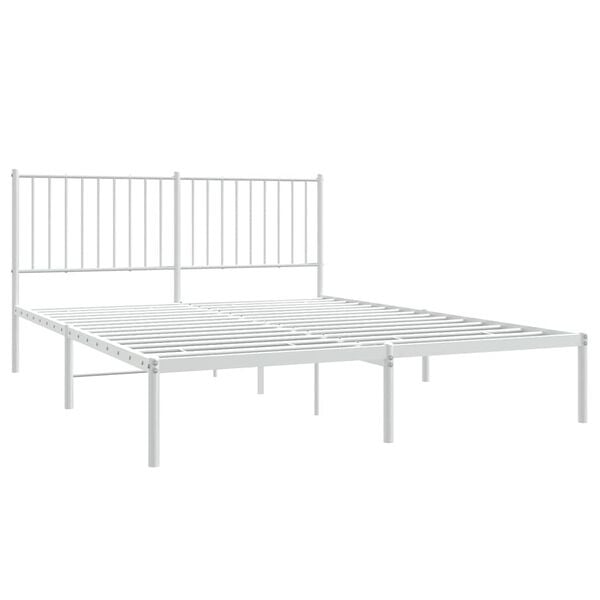 Vidaxl Metalowa rama łóżka 150x200 cm biała - 80% taniej