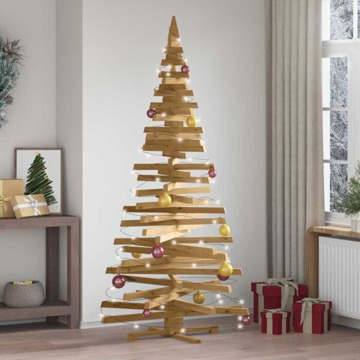 Vidaxl Drewniana choinka 210 cm z sosny - brązowa - 78% taniej