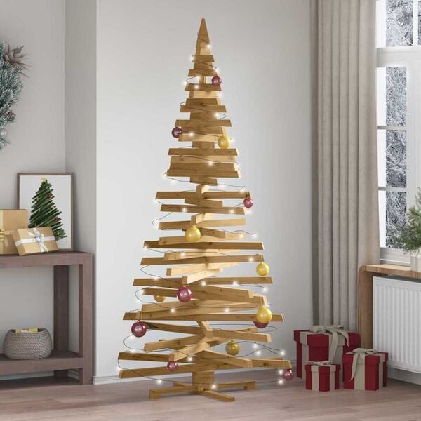 Vidaxl Drewniana choinka 210 cm z sosny - brązowa - 78% taniej