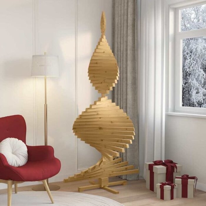 Vidaxl Drewniana choinka 210 cm z sosny - brązowa - 78% taniej