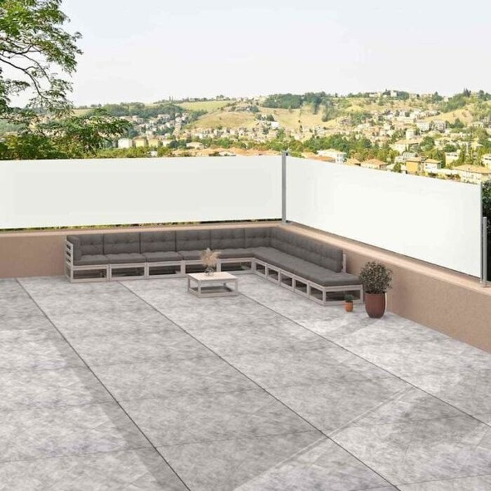Vidaxl Wysuwana osłona boczna 117x1200 cm kremowa - 76% taniej
