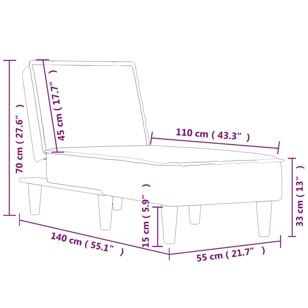 Vidaxl Szezlong aksamitny ciemnozielony 55x155cm - 78% taniej