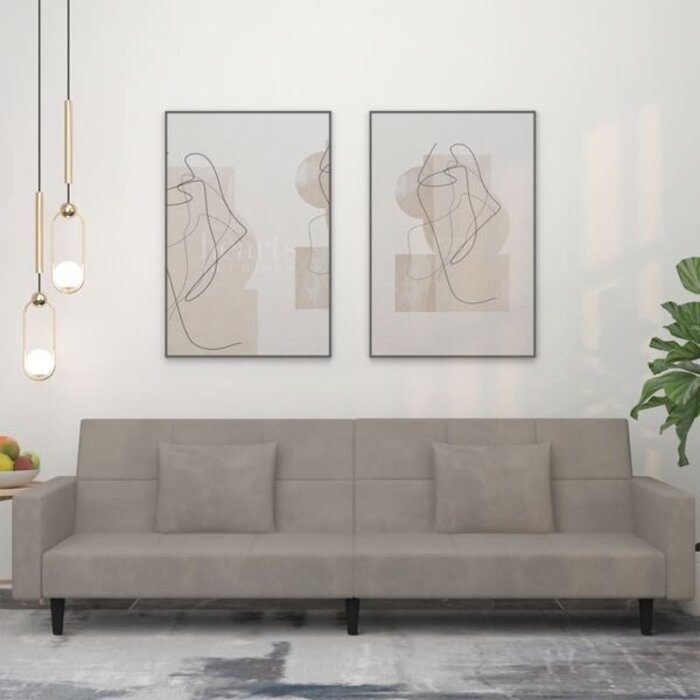 Vidaxl Aksamitna sofa rozkładana jasnoszara - 85% taniej