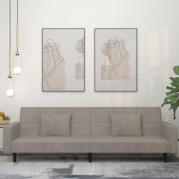Vidaxl Aksamitna sofa rozkładana jasnoszara - 85% taniej