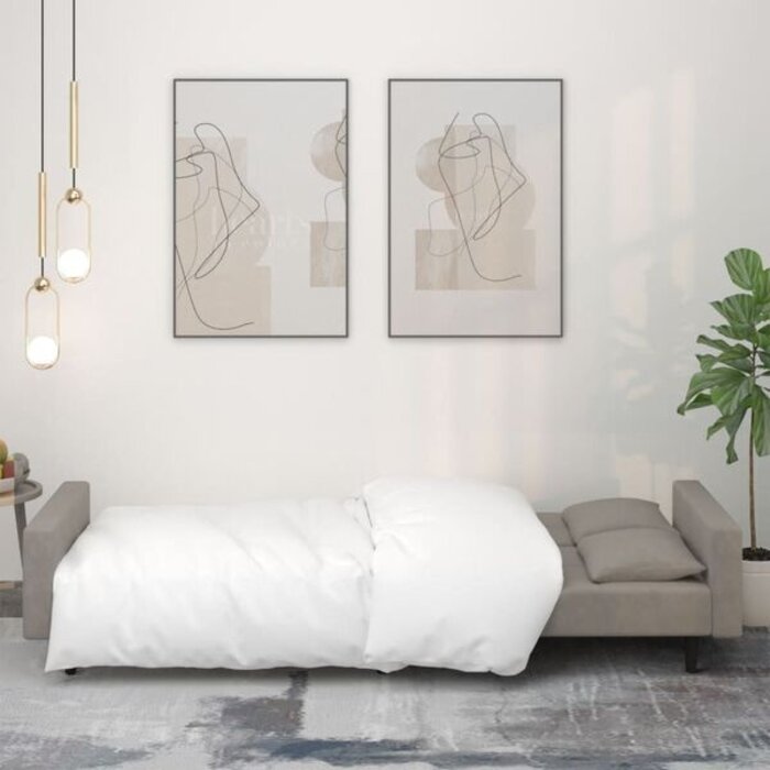 Vidaxl Aksamitna sofa rozkładana jasnoszara - 85% taniej