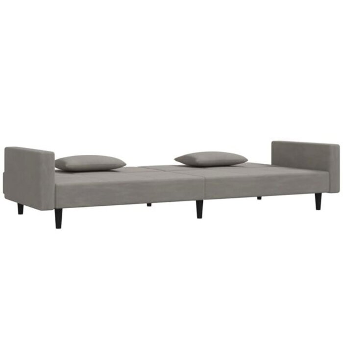 Vidaxl Aksamitna sofa rozkładana jasnoszara - 85% taniej
