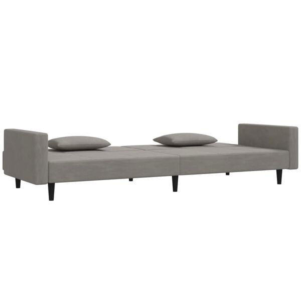 Vidaxl Aksamitna sofa rozkładana jasnoszara - 85% taniej