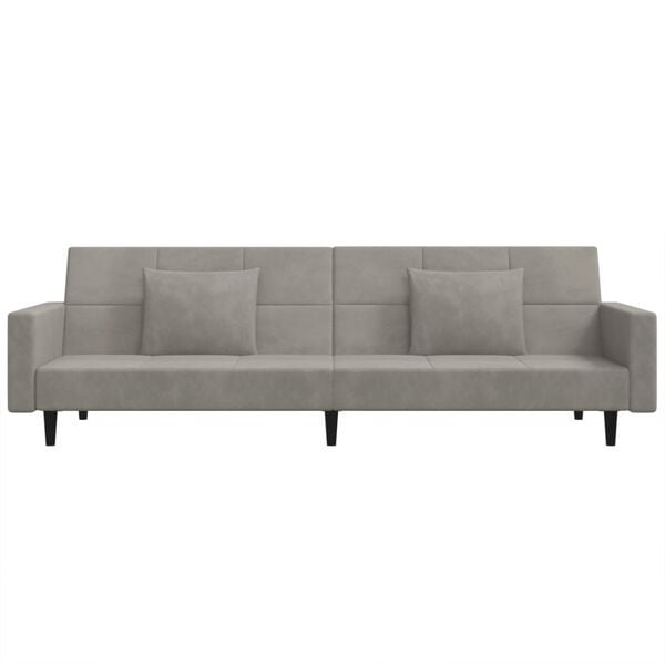 Vidaxl Aksamitna sofa rozkładana jasnoszara - 85% taniej