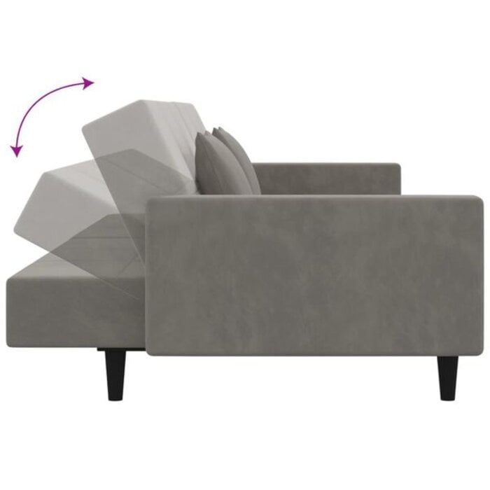 Vidaxl Aksamitna sofa rozkładana jasnoszara - 85% taniej