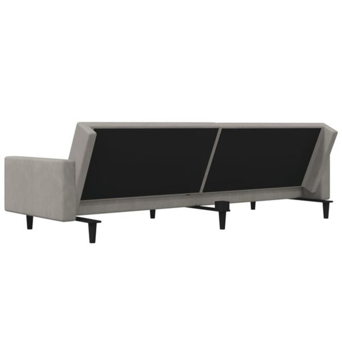 Vidaxl Aksamitna sofa rozkładana jasnoszara - 85% taniej