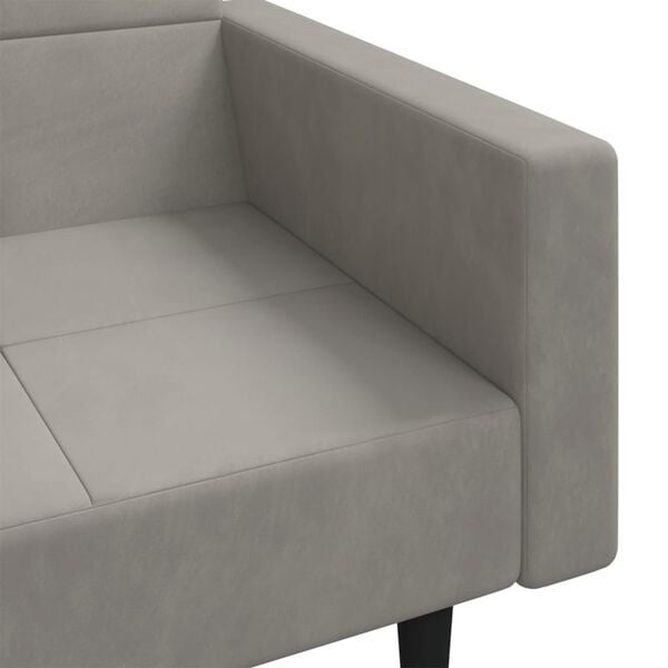 Vidaxl Aksamitna sofa rozkładana jasnoszara - 85% taniej