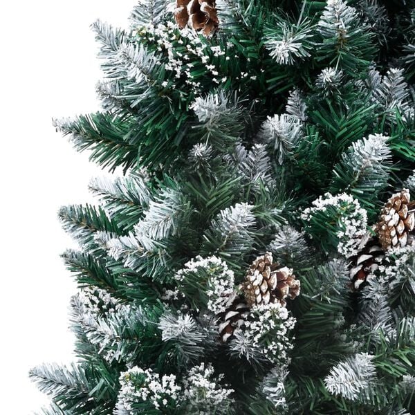 Vidaxl Sztuczna choinka 150 cm z szyszkami i śniegiem - 74% taniej
