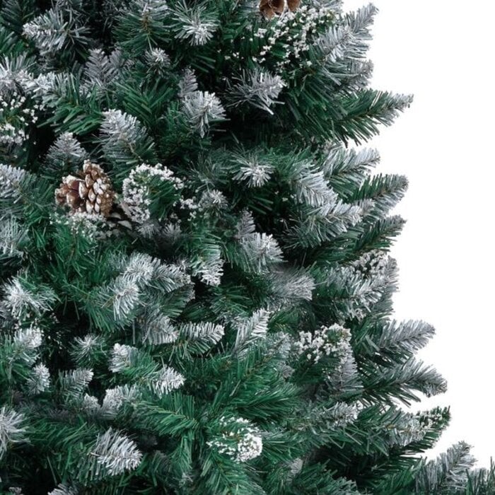 Vidaxl Sztuczna choinka 150 cm z szyszkami i śniegiem - 74% taniej