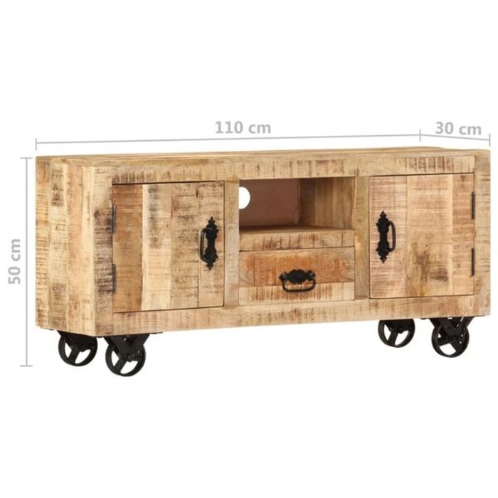 Vidaxl Szafka RTV z litego drewna mango 110x30 cm - 93% taniej