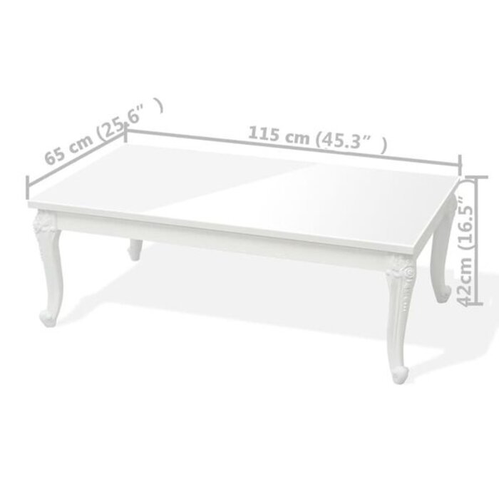 Vidaxl Stolik kawowy 115x65x42 cm biały połysk - 81% taniej