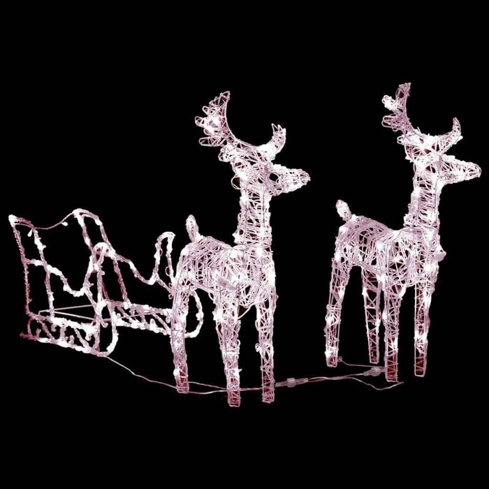 Vidaxl Świąteczne renifery z saniami 130 cm, 160 LED - 63% taniej