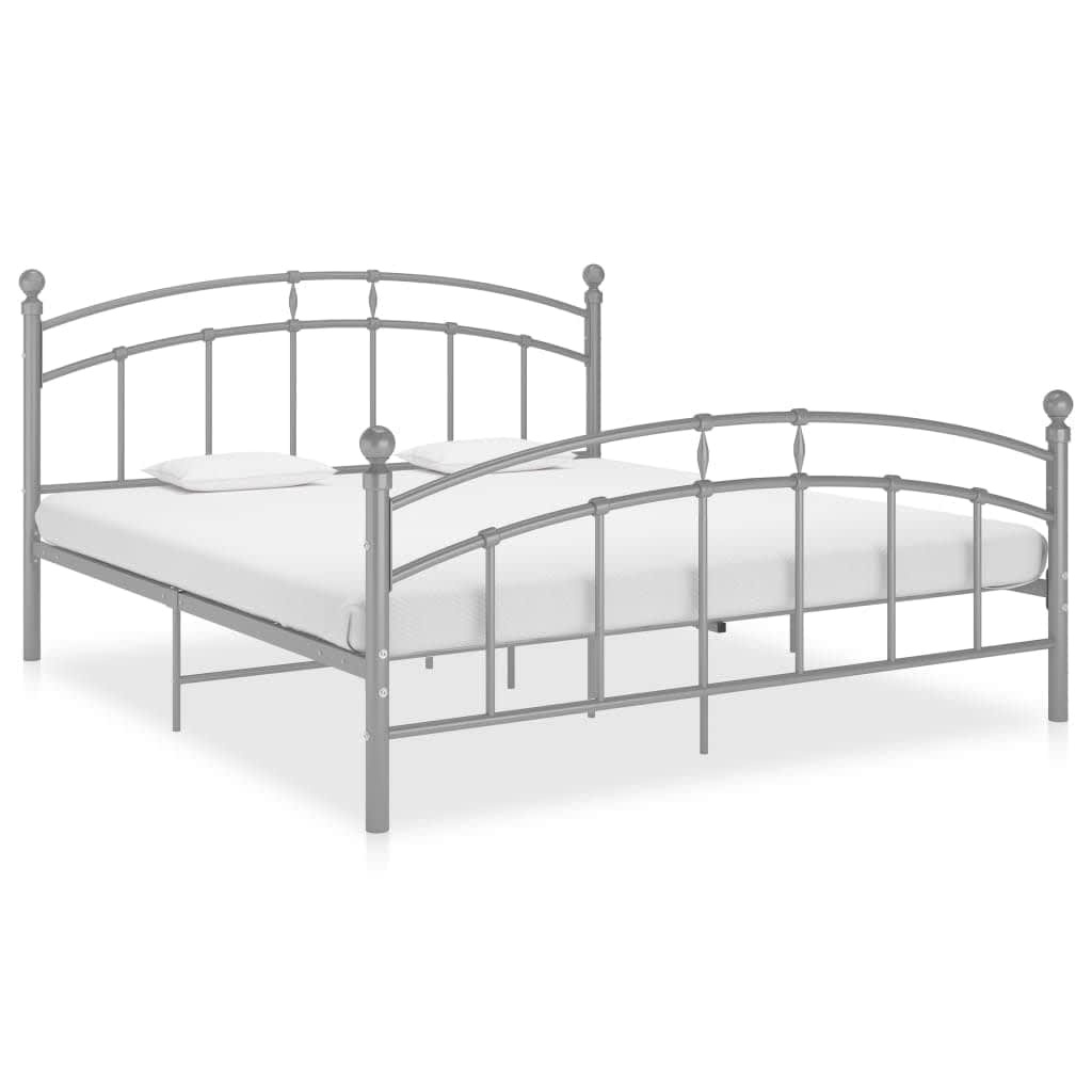 Vidaxl Metalowa rama łóżka 160x200 cm - szara - 78% taniej