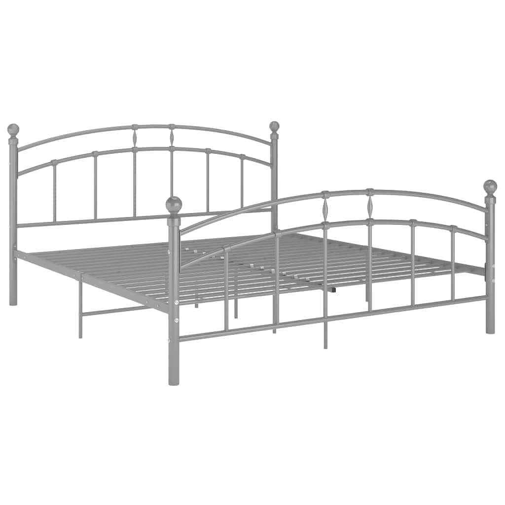 Vidaxl Metalowa rama łóżka 160x200 cm - szara - 78% taniej