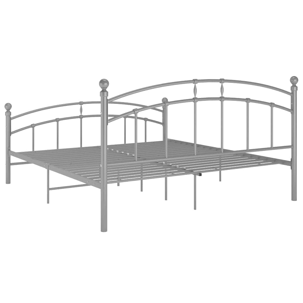 Vidaxl Metalowa rama łóżka 160x200 cm - szara - 78% taniej