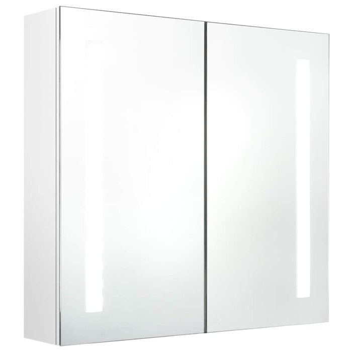 Vidaxl Szafka łazienkowa z lustrem i LED 62x60 cm - biały połysk - 87% taniej