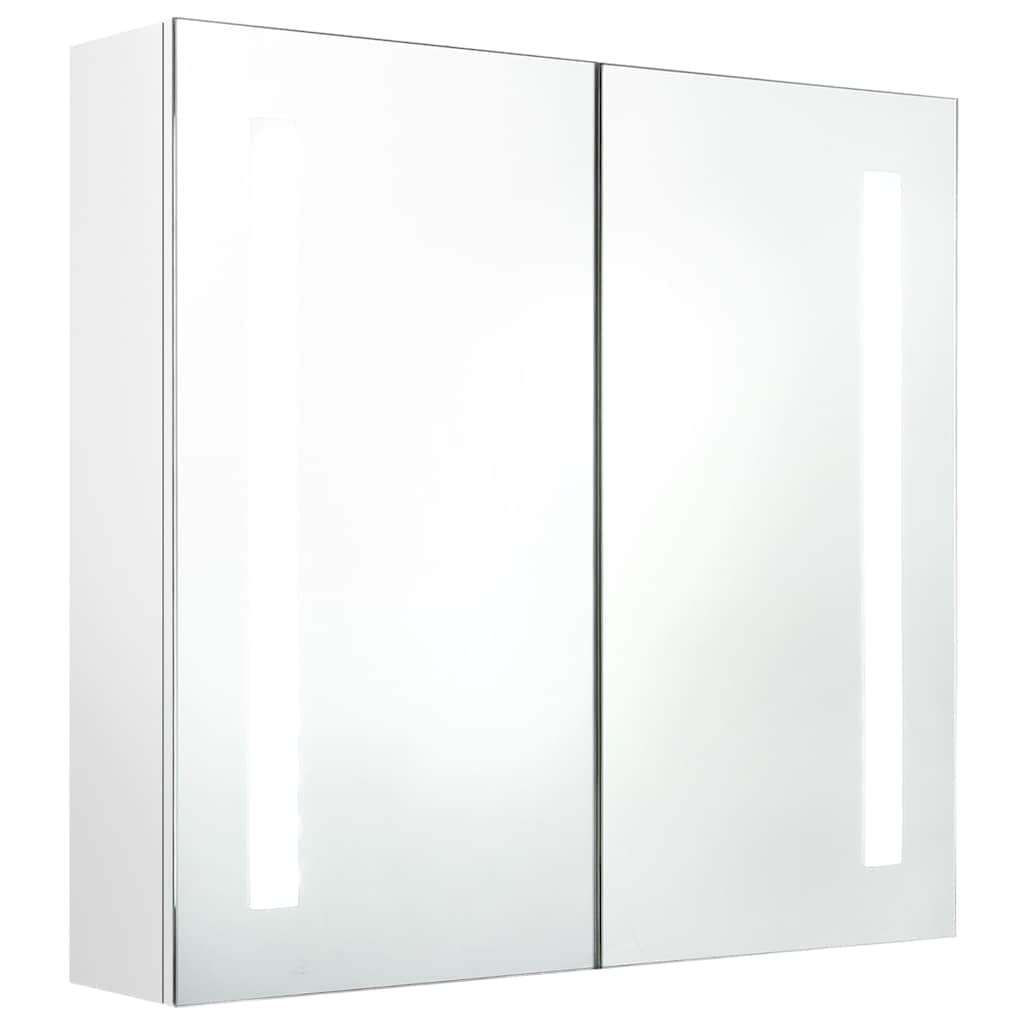 Vidaxl Szafka łazienkowa z lustrem i LED 62x60 cm - biały połysk - 87% taniej
