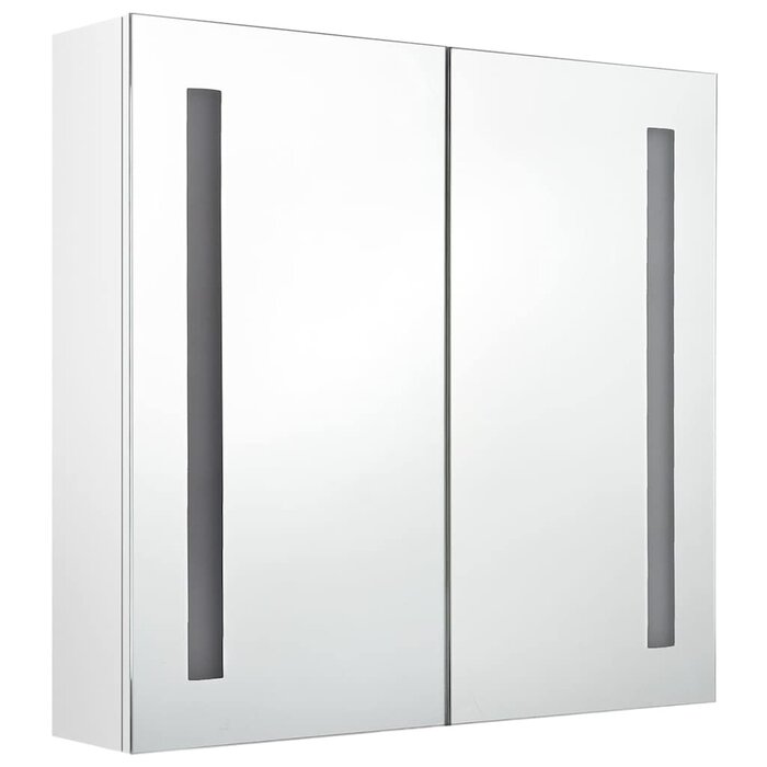 Vidaxl Szafka łazienkowa z lustrem i LED 62x60 cm - biały połysk - 87% taniej