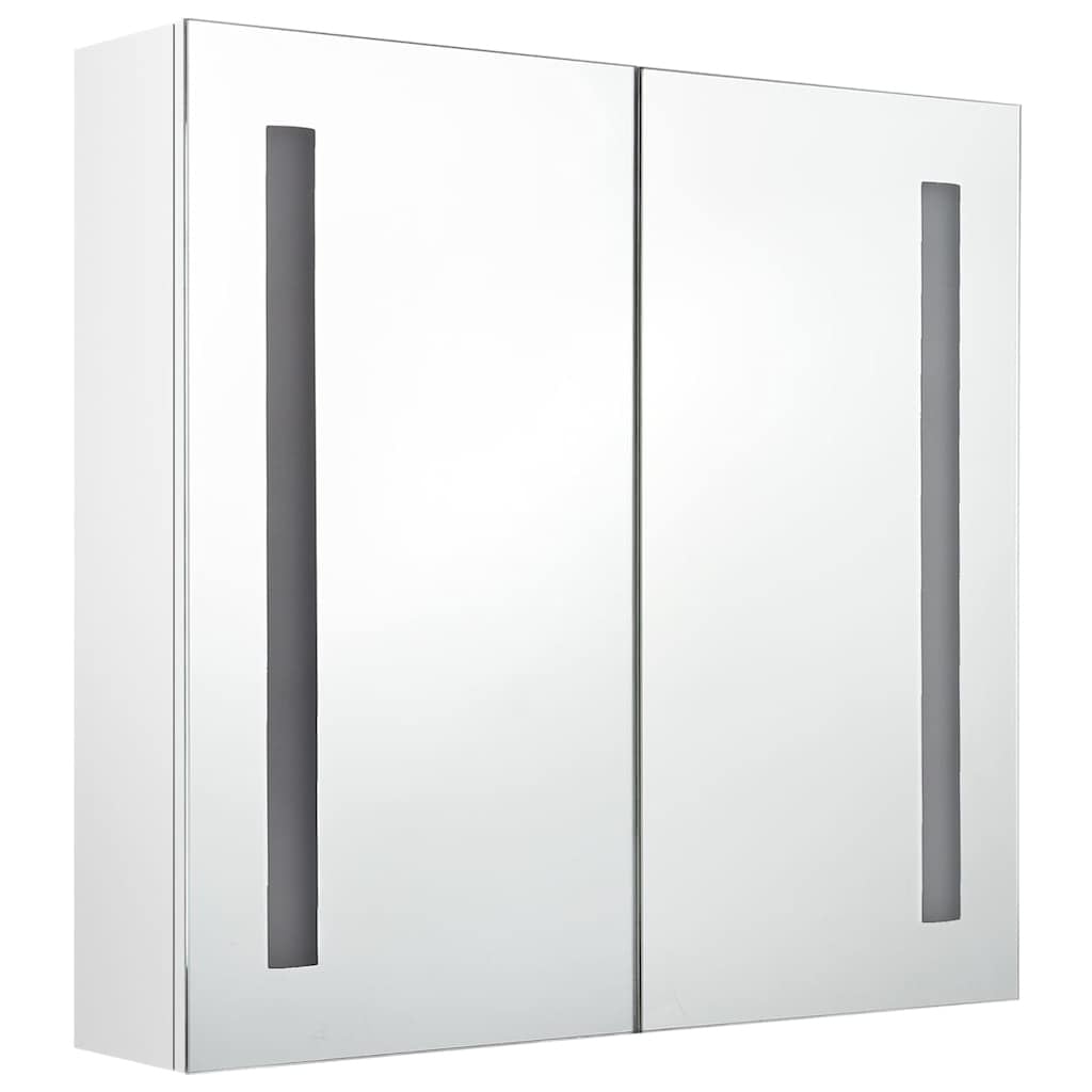 Vidaxl Szafka łazienkowa z lustrem i LED 62x60 cm - biały połysk - 87% taniej