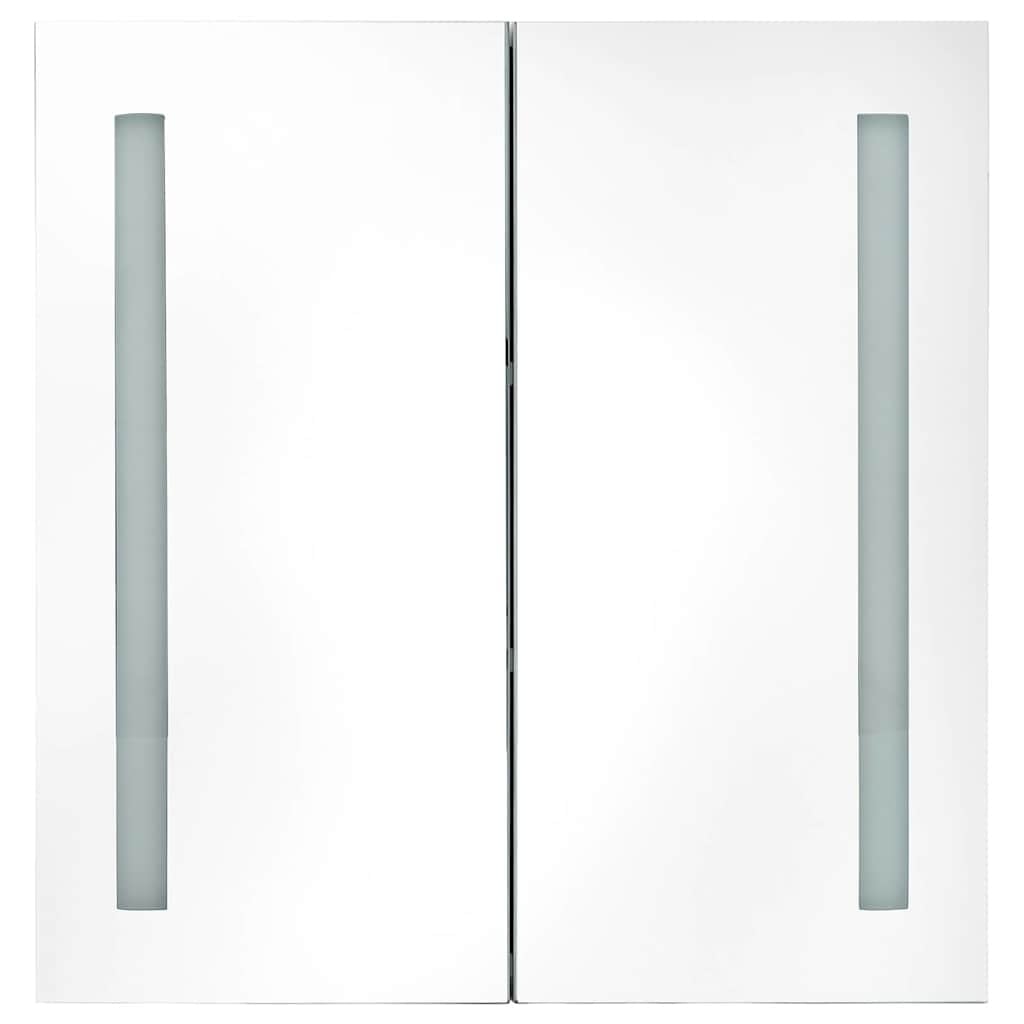 Vidaxl Szafka łazienkowa z lustrem i LED 62x60 cm - biały połysk - 87% taniej
