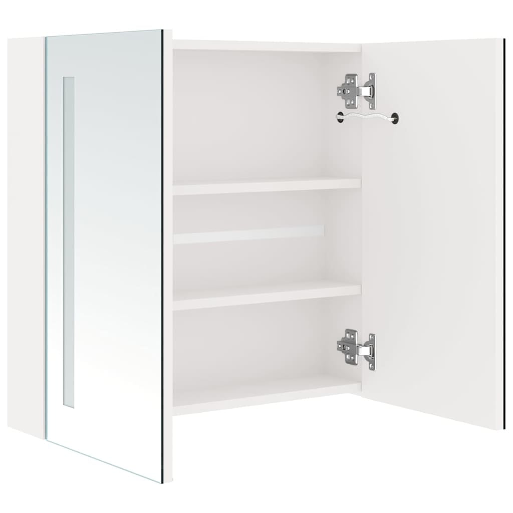 Vidaxl Szafka łazienkowa z lustrem i LED 62x60 cm - biały połysk - 87% taniej