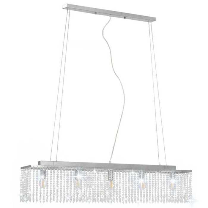 Vidaxl Kryształowa Lampa Sufitowa 104 cm - Srebrna - 85% taniej
