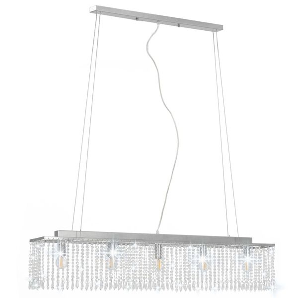 Vidaxl Kryształowa Lampa Sufitowa 104 cm - Srebrna - 85% taniej