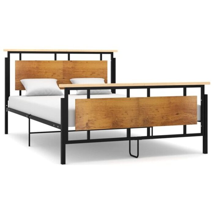 Vidaxl Metalowa rama łóżka 140x200 cm - czarna - 87% taniej