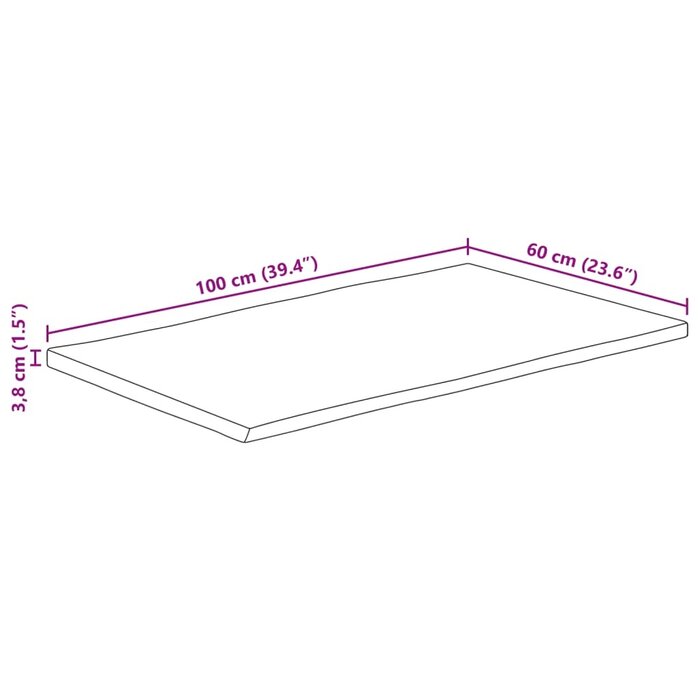 Vidaxl Blat z litego drewna mango 100x60 cm - naturalna krawędź - 79% taniej