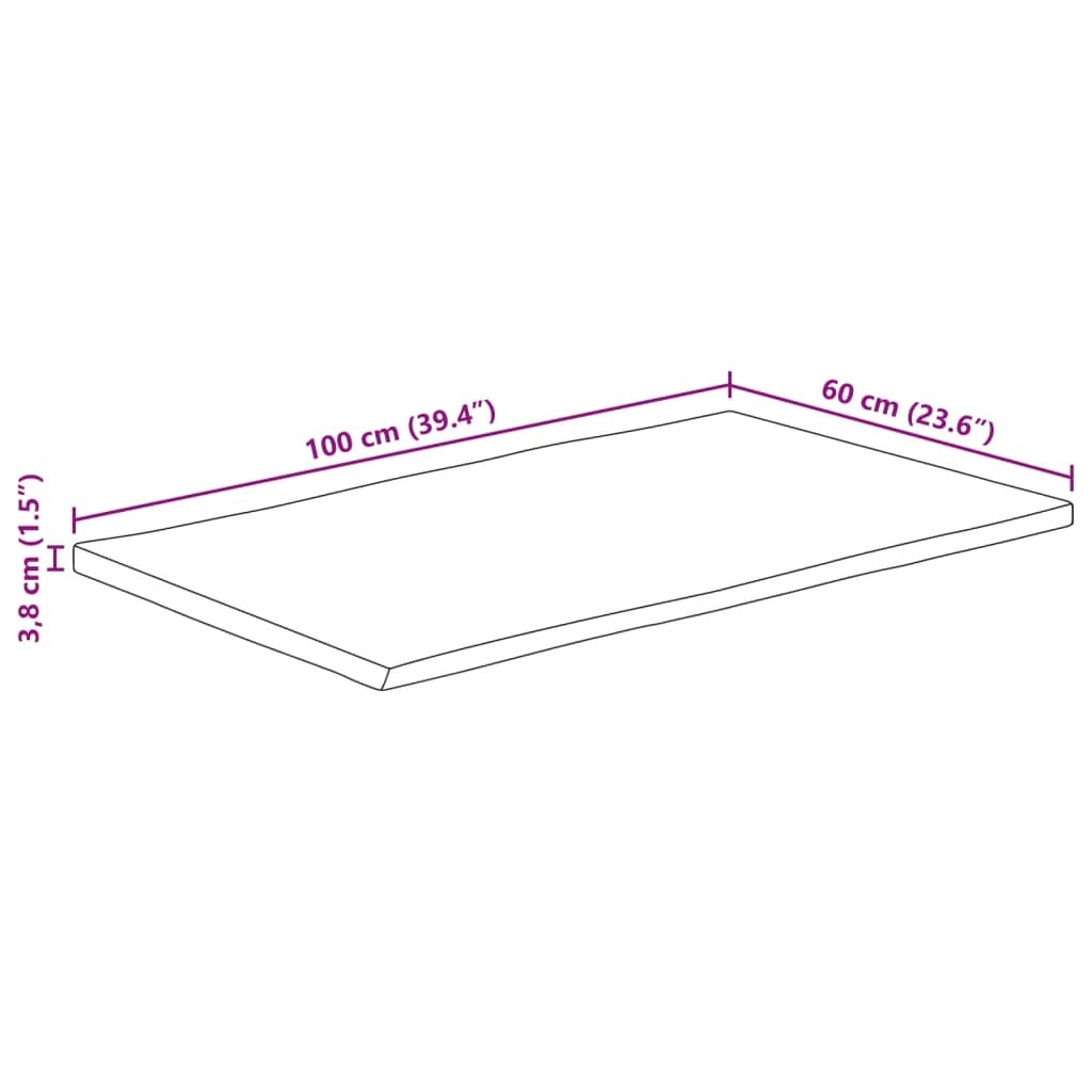 Vidaxl Blat z litego drewna mango 100x60 cm - naturalna krawędź - 79% taniej