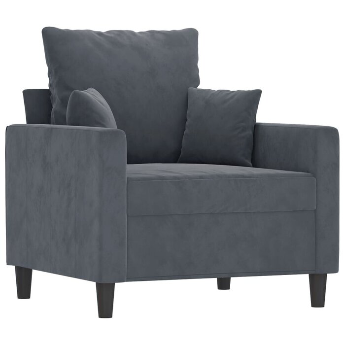 Vidaxl Fotel welurowy ciemnoszary 60 cm - 85% taniej