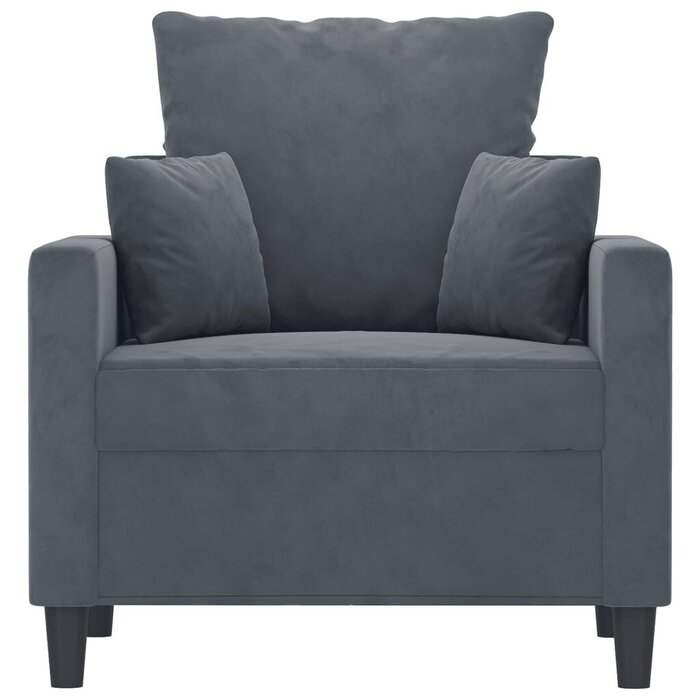 Vidaxl Fotel welurowy ciemnoszary 60 cm - 85% taniej