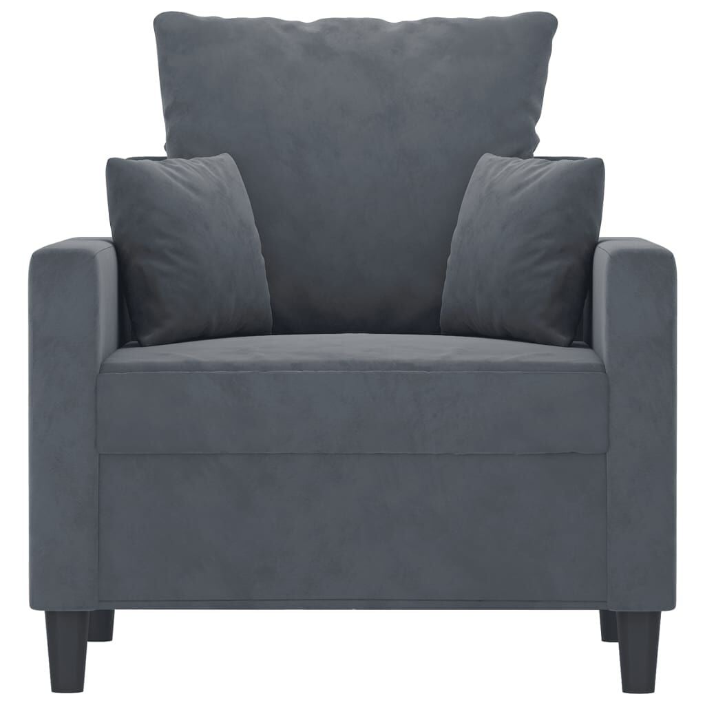 Vidaxl Fotel welurowy ciemnoszary 60 cm - 85% taniej