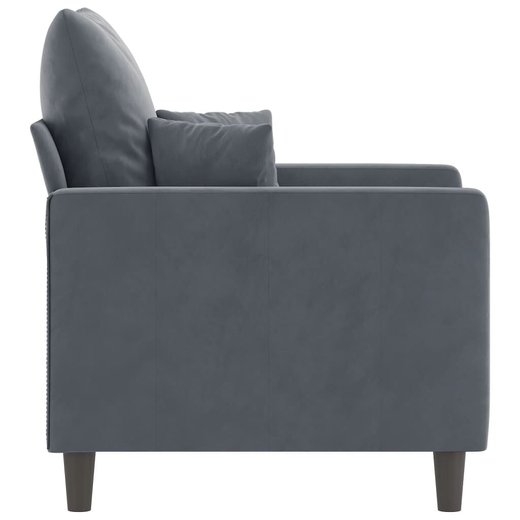 Vidaxl Fotel welurowy ciemnoszary 60 cm - 85% taniej