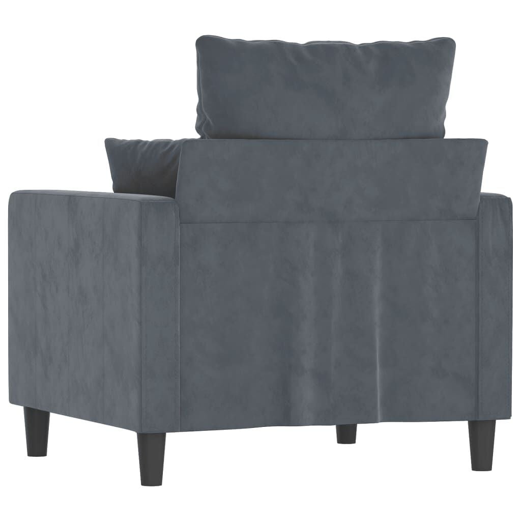 Vidaxl Fotel welurowy ciemnoszary 60 cm - 85% taniej