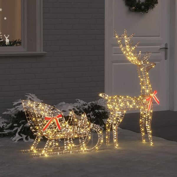 Vidaxl Świąteczny renifer z saniami LED 128,5 cm - 89% taniej