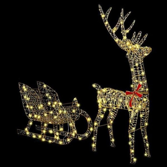 Vidaxl Świąteczny renifer z saniami LED 128,5 cm - 89% taniej
