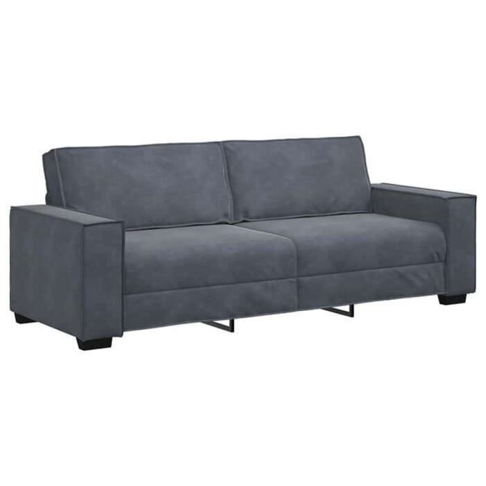 Vidaxl Aksamitna sofa trzyosobowa 180 cm ciemnoszara - 89% taniej