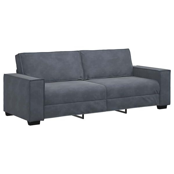 Vidaxl Aksamitna sofa trzyosobowa 180 cm ciemnoszara - 89% taniej