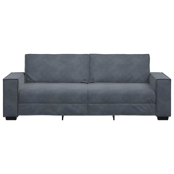 Vidaxl Aksamitna sofa trzyosobowa 180 cm ciemnoszara - 89% taniej