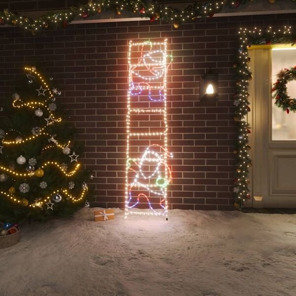 Vidaxl Świąteczny Mikołaj LED na drabinie 200cm - 85% taniej