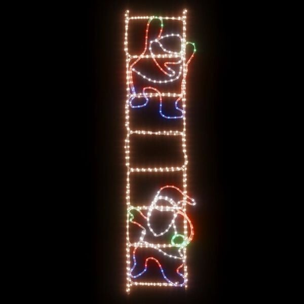 Vidaxl Świąteczny Mikołaj LED na drabinie 200cm - 85% taniej