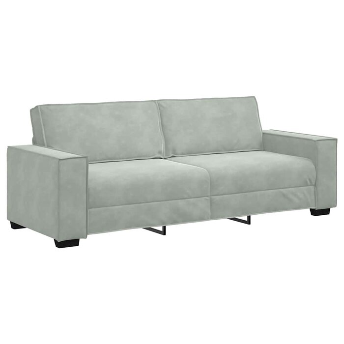 Vidaxl Elegancka sofa trzyosobowa welurowa 180 cm - jasnoszara - 85% taniej